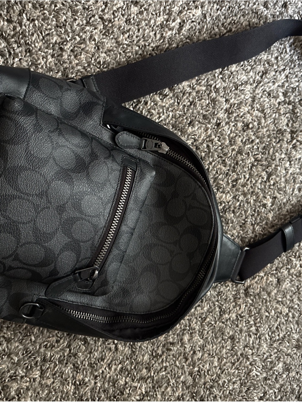 Coach  Signature Crossbody Sling Bag in Black/Gray - Picture 3 of 5